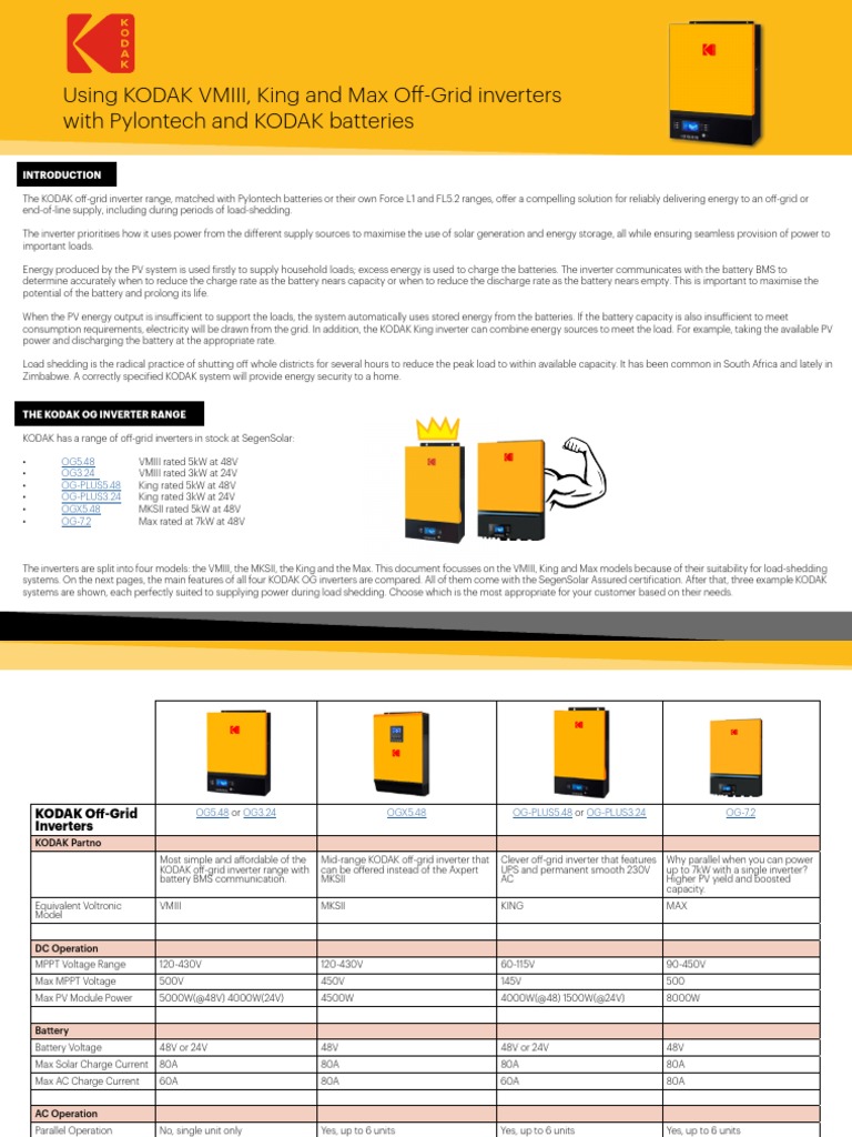 Kodak Pylon Application Note | PDF | Power Inverter | Lithium Ion Battery