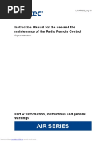 Air Series: Instruction Manual For The Use and The Maintenance of The Radio Remote Control