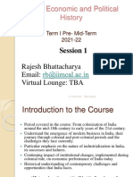 Indian Economic and Political History: Rajesh Bhattacharya Email: Virtual Lounge: TBA