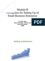 Formalities For Setting Up of Small Business Enterprise