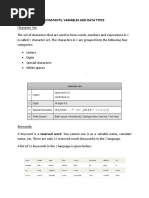 Constants, Variables and Data Types