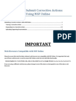 2014 NSF Online Guide - How To Submit Corrective Actions