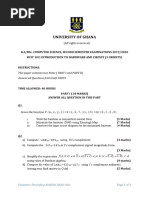 University of Ghana: This Paper Contains Two Parts (PART I and PART II) Answer All Questions From Both PARTS