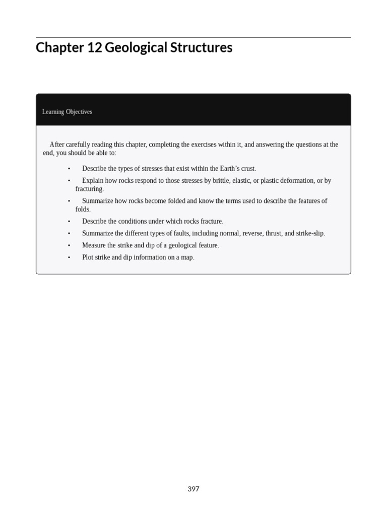 Physical Geology 2nd Edition Chapter 12 Geological Structures | PDF ...