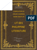 LIT 001 Philippine Literature: Compilation of Online Learning Work Sheets in