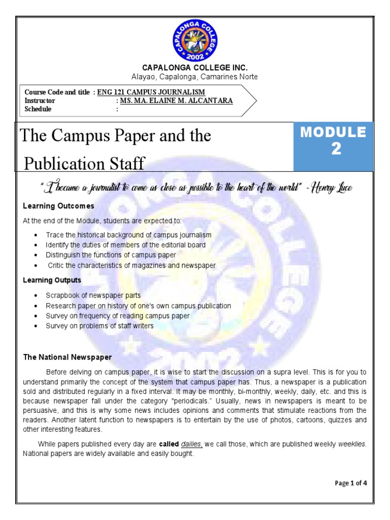 Module 2 Eng 121 Pdf Newspapers News