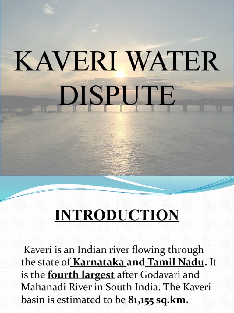Kaveri Water Dispute Pdf