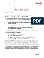 Quarterly Statement Q1 2021: January-March