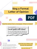 Writing a Formal Letter