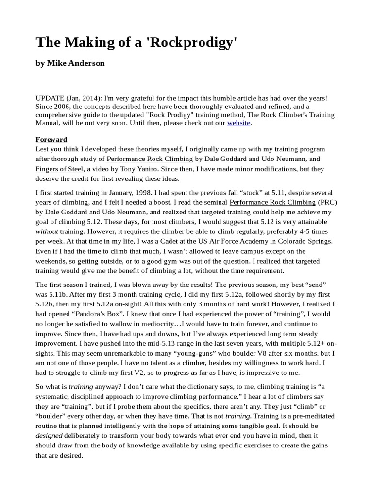 Rock Climbing Training Insights | PDF | Strength Training | Recreation