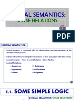 5 Lexical Semantics - Sense Relations ZS