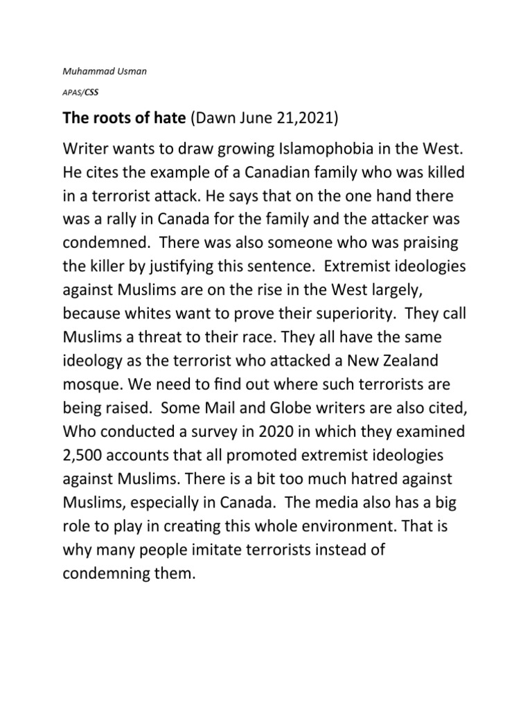 The Roots of Hate | PDF | Politics | Social Science