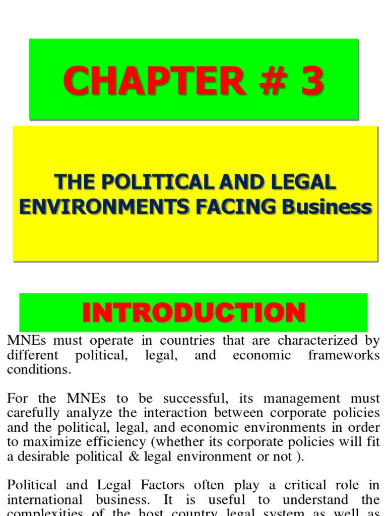 Chapter 3 Political Legal Environment | PDF | Political Ideologies ...