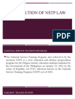 Evolution of the NSTP Law