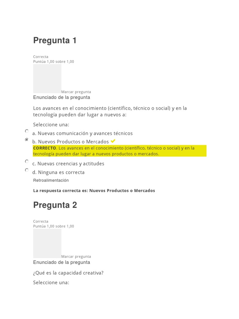 Examen de Creatividad e Innovación 1 | PDF | Innovación | Creatividad
