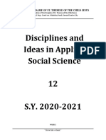 Disciplines and Ideas in Applied Social Science 12 S.Y. 2020-2021