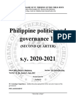 Philippine Politics and Governance 12 S.Y. 2020-2021: (Second Quarter)