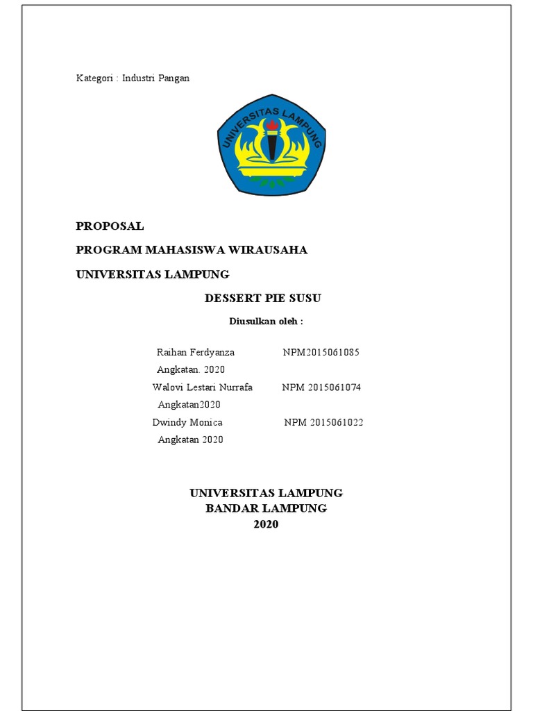 Proposal Pmw Pie Susu Pdf Ilmu Sosial