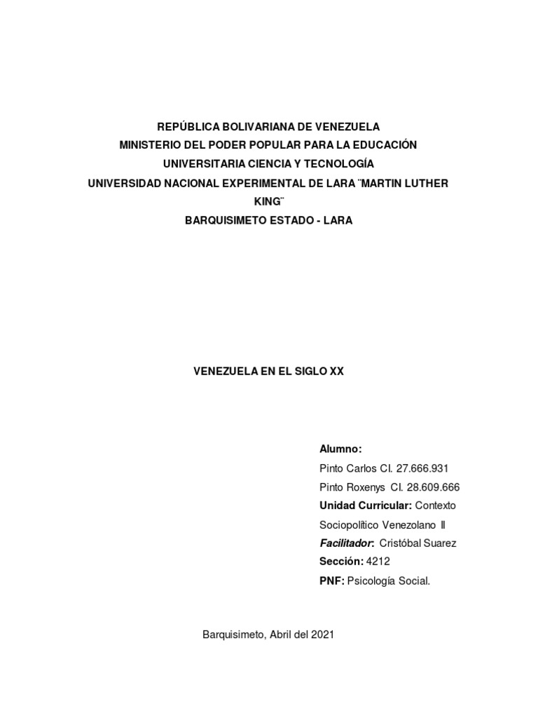 Venezuela y el Petróleo en el Siglo XX | PDF | Venezuela | Petróleo