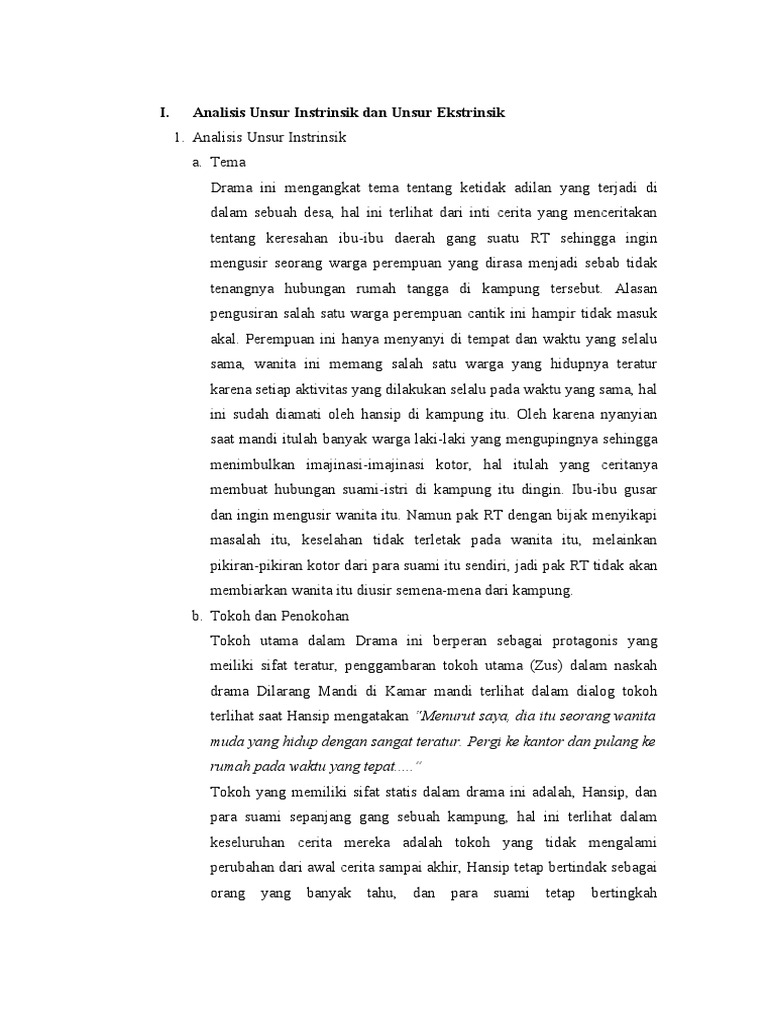 Analisis Unsur Instrinsik Dan Unsur Ekstrinsik PDF