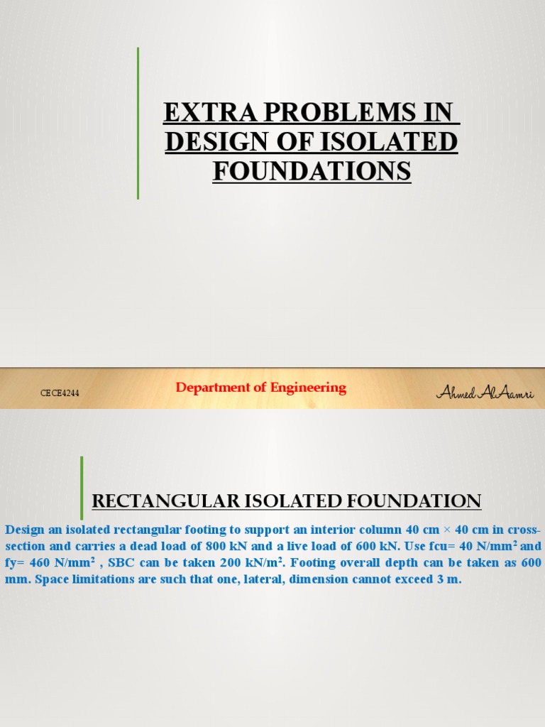 Design of Isolated Rectangular Footing | PDF | Column | Continuum Mechanics