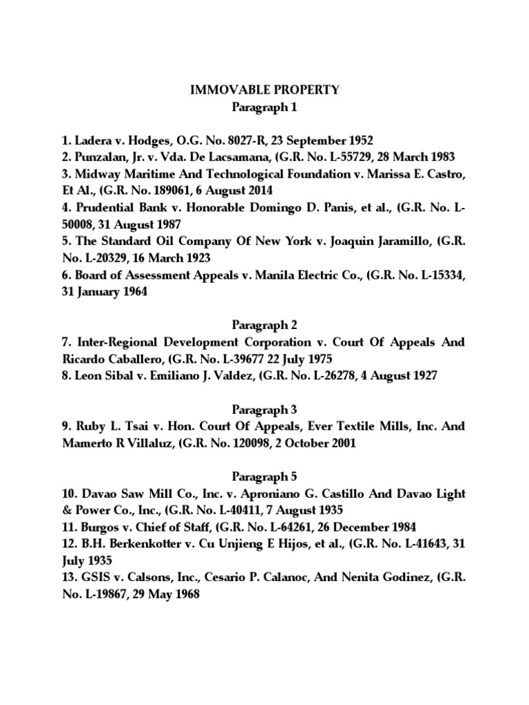 Key Cases on Immovable Property Law | PDF | Mortgage Law | Foreclosure