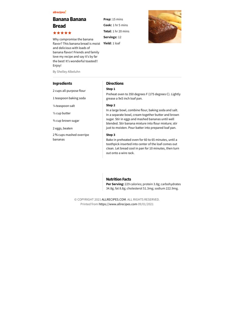 Banana Banana Bread - Allrecipes | PDF