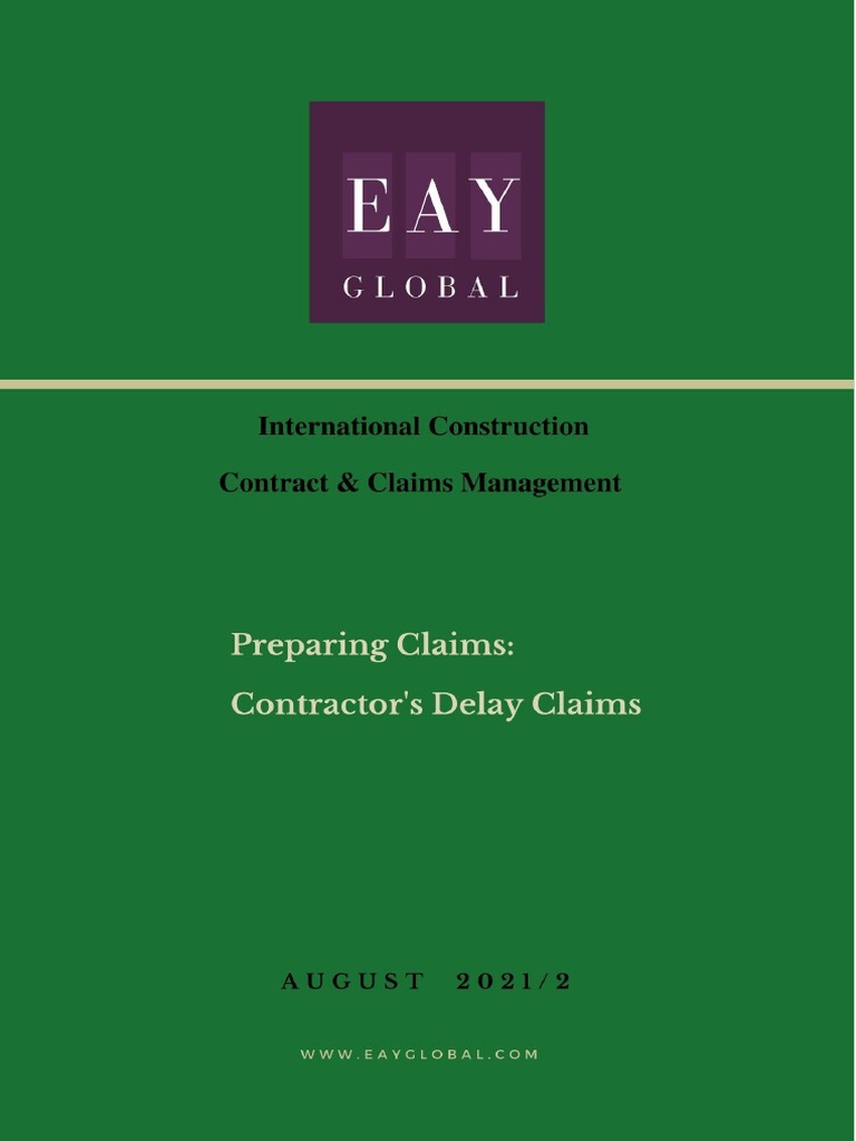 Preparing Contractor S Delay Claims Pdf Employment Business