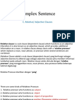 Complex Sentence With Relative or Adjectives Clause