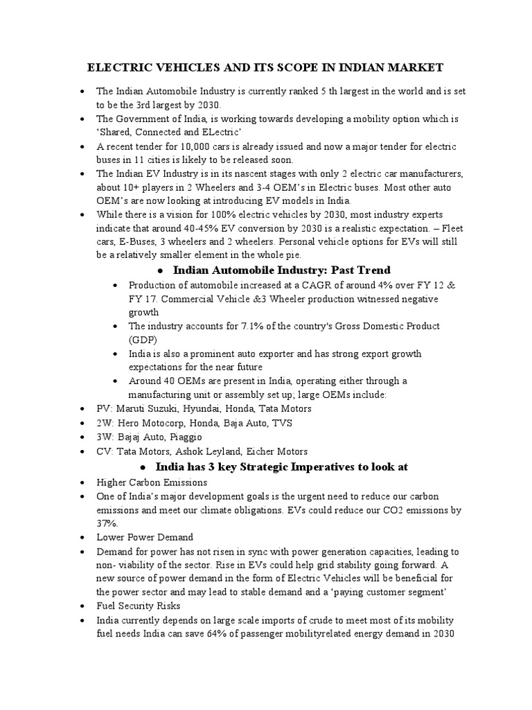 Electric Vehicle Report PDF Electric Vehicle Battery Charger