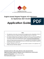 Application Guidelines: English-Based Degree Program AO Admission For September 2021 Enrollment