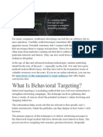 What Is Behavioral Targeting?: Innovations of Data Management To Target Audiences