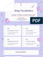 Teaching Vocabulary: Language, Teaching, Learning Strategy