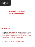 LECTURE 1 Behaviour of Sound In Enclosed Spaces