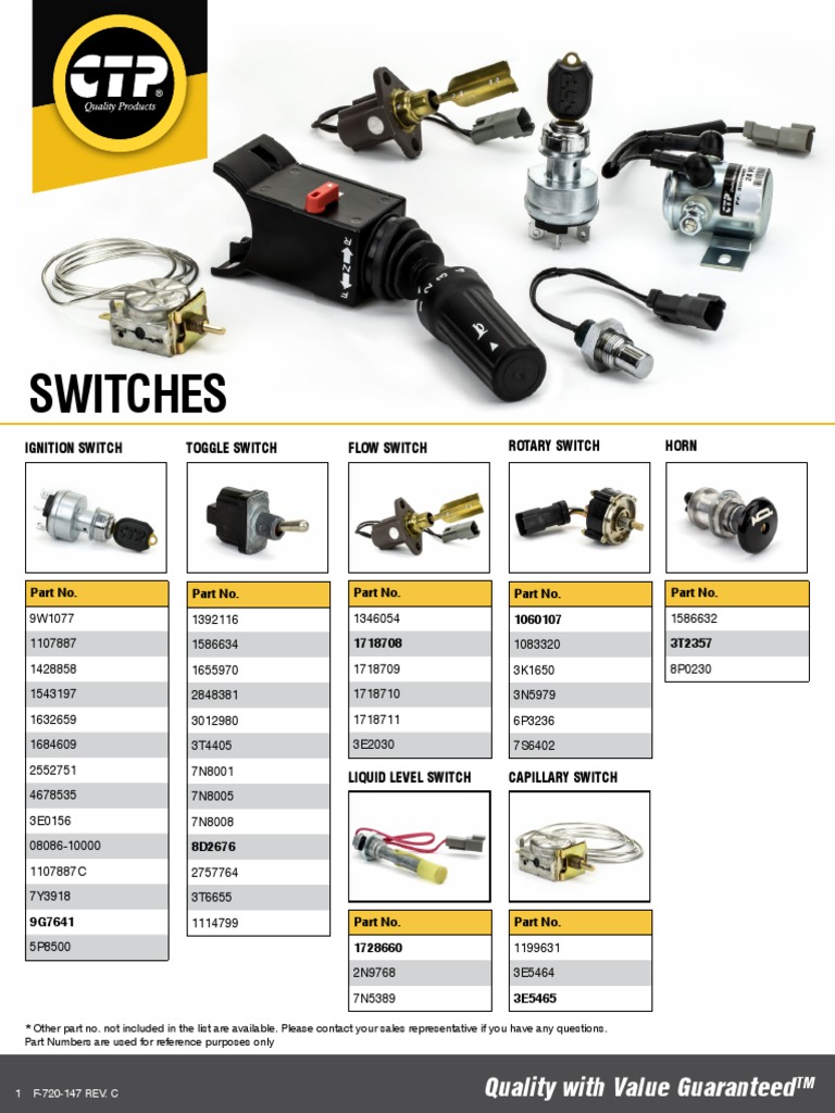 Switch Part Numbers Reference Guide | PDF | Switch | Mechanical Engineering