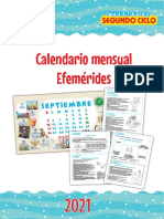 Calendario mensual con efemérides