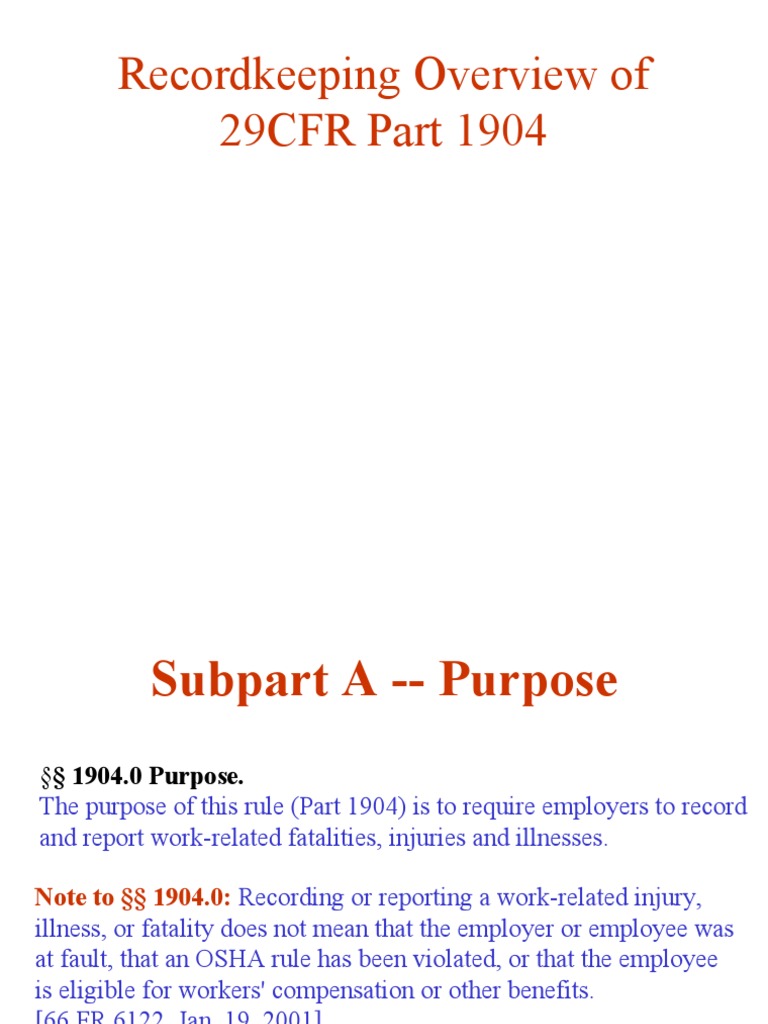 OSHA RecordKeeping Change Fed PDF Occupational Safety And Health