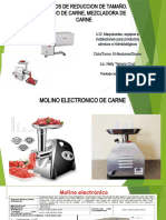 Equipos de Reducción de Tamaño. Molino de Carne, Mezcladora de Carne.