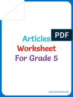 Grade 5 Articles Worksheet
