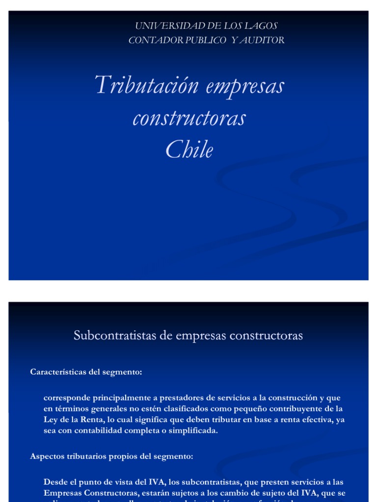Tributacion Empresas Constructoras Propiedad Sociedad De Responsabilidad Limitada