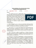 Comando General de La Policía Boliviana Resolución Administrativa La Paz
