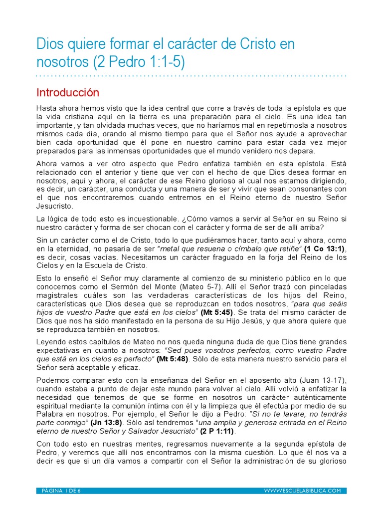 Formando el carácter de Cristo en nosotros | PDF | Cristo (título) | Jesús