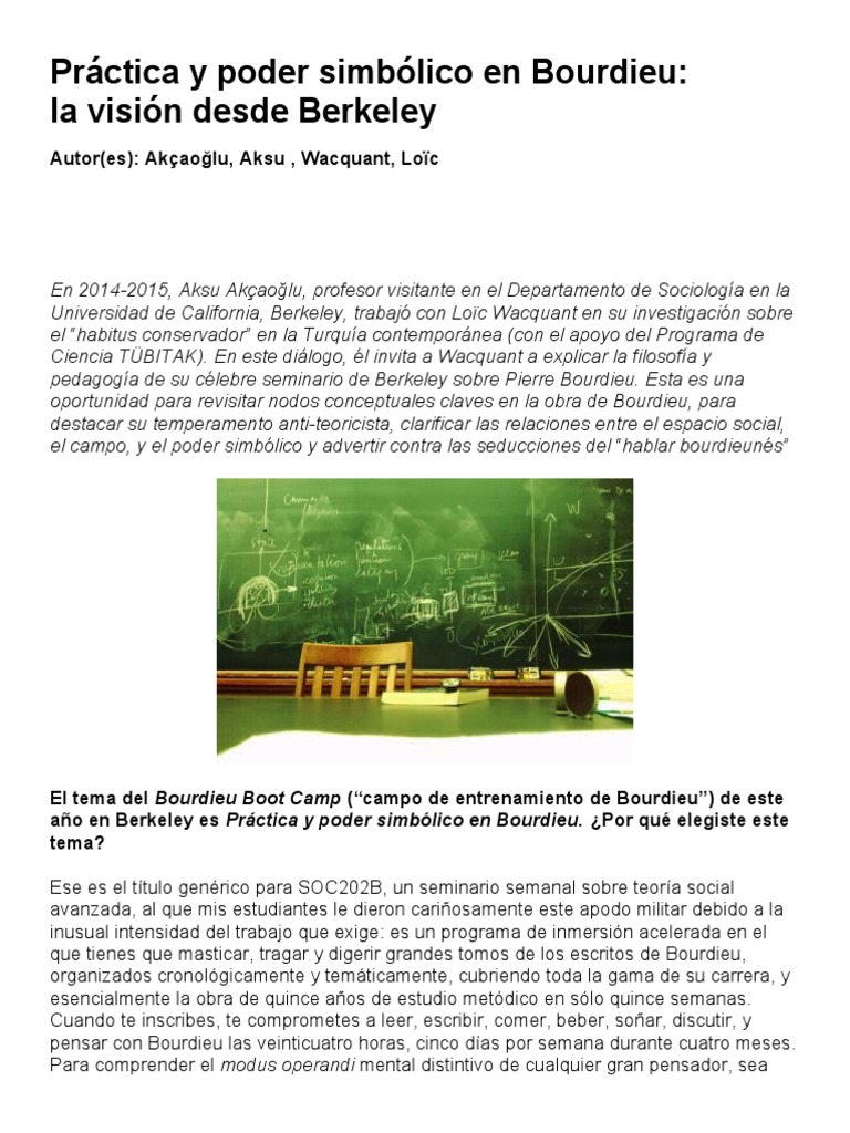 Práctica y Poder Simbólico en Bourdieu | PDF | Estado (política ...