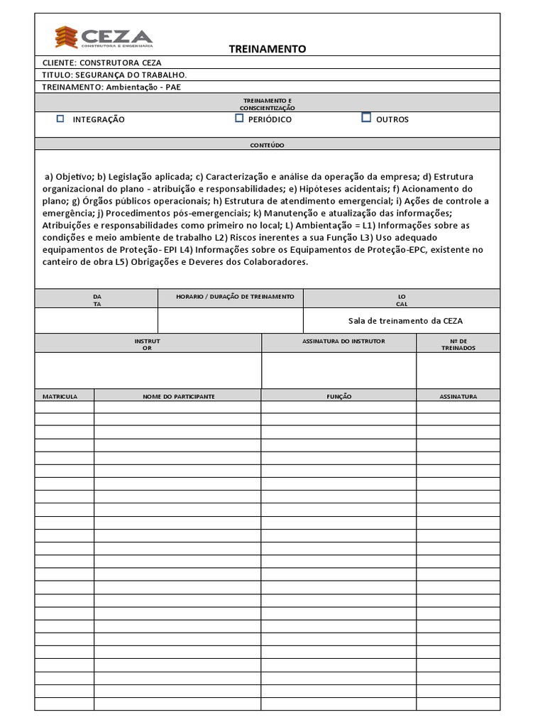 Treinamento PAE em Segurança do Trabalho | PDF