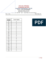 University of Mumbai Examination June 2021: Number Correct Option