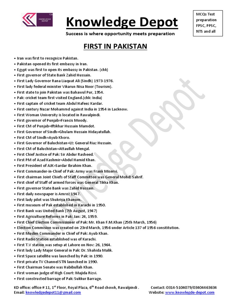 General Knowledge Of Pakistan Pdf Pakistan Karachi