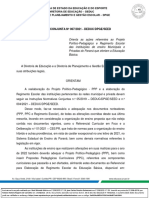 Orientação sobre PPP e Regimento Escolar