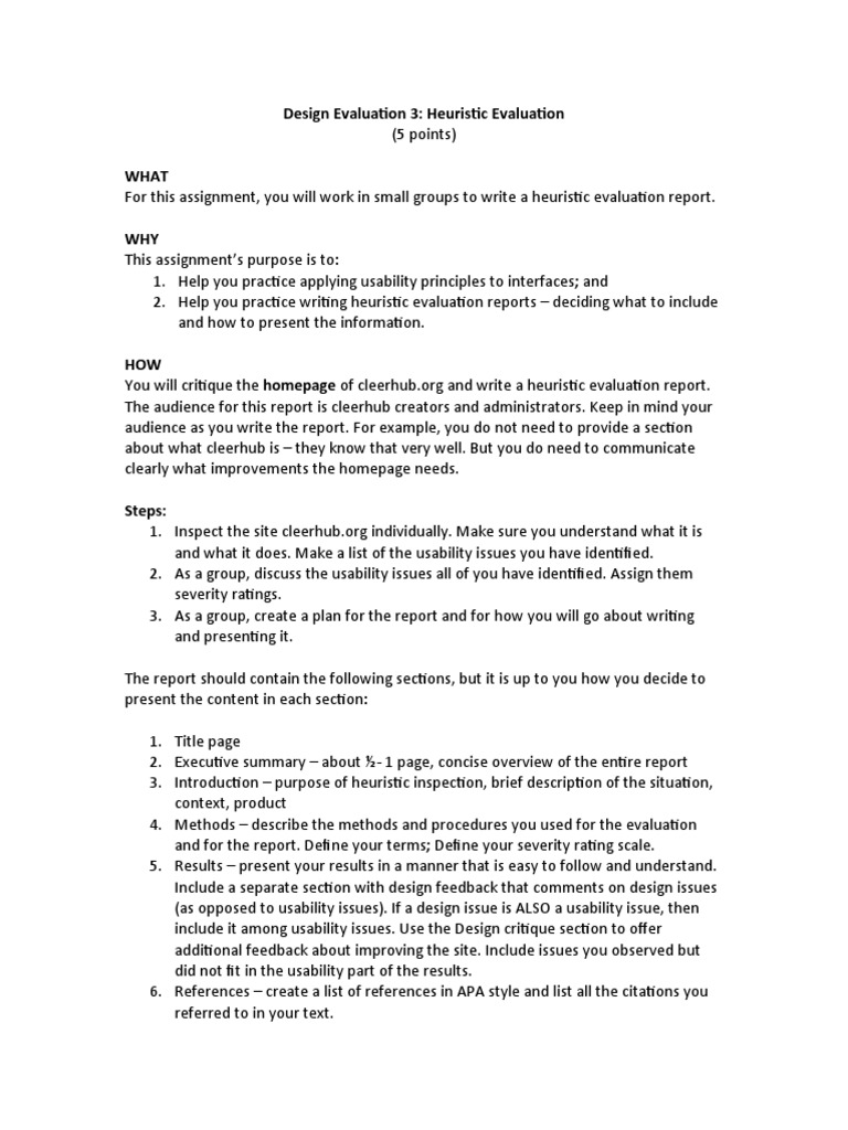 Design Evaluation 3 Heuristic Evaluation | PDF | Usability | Cognition