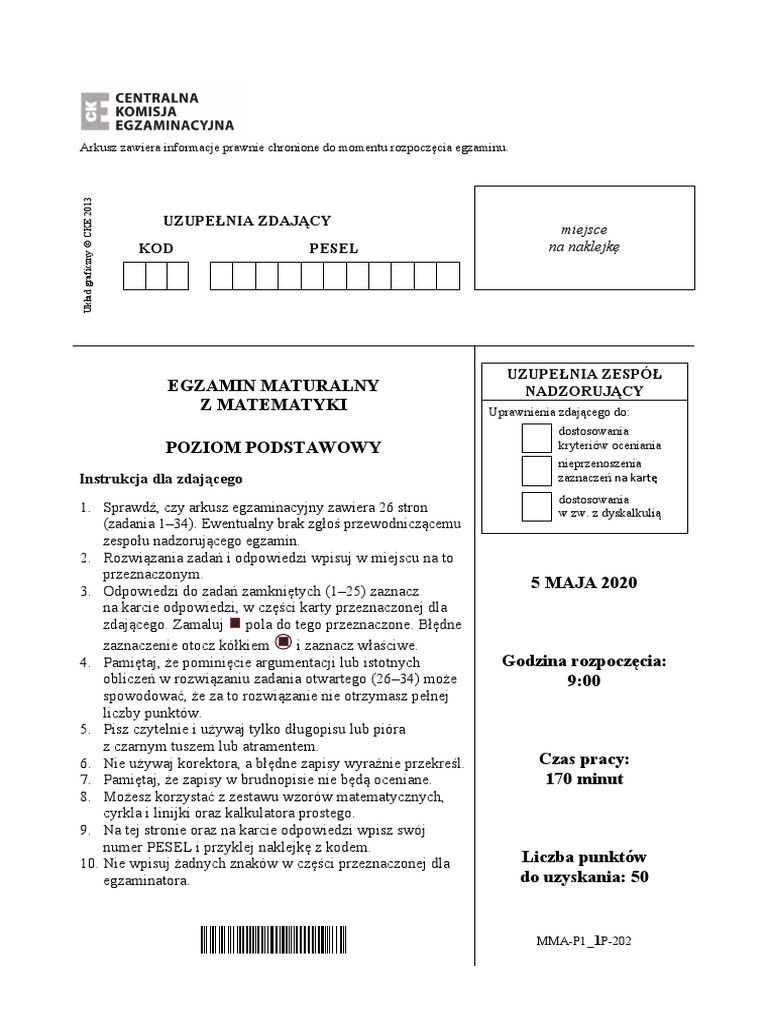 Próbna Matura Nowa Era 2017 Matematyka