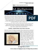 Chapter 1: World Religion in Focus: Introduction To World Religions and Belief Systems Chapter 1-Lesson 1-Week 1